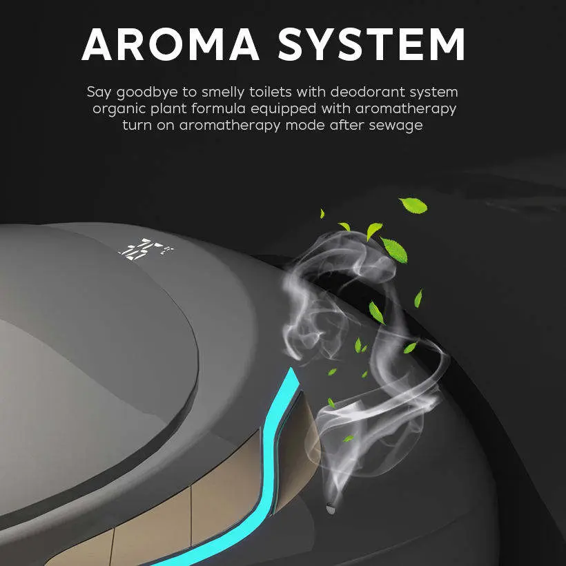 Egg Shape Floor Mounted Aroma System Intelligent Water Closet Bathroom Ceramic Automatic UV Lamp Smart Toilet Commode — image 4