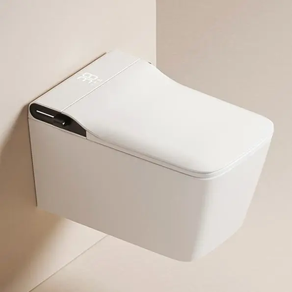 Luxury Modern Design Wall Mounted White Color Intelligent Water Closet Bathroom Automatic Wall Hung Smart Toilet Bowl — view 1