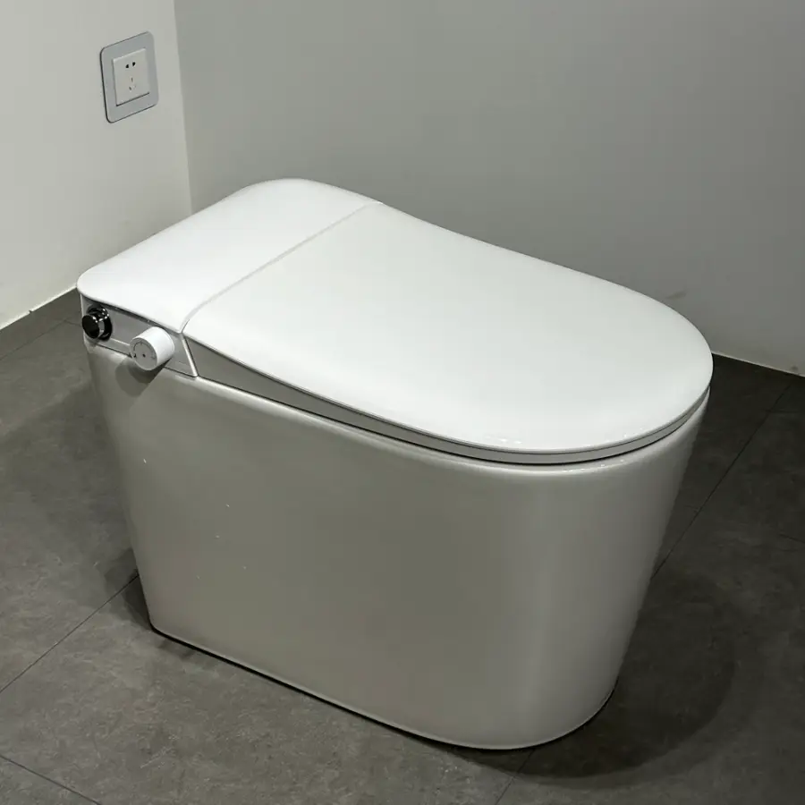 Plug-free Intelligent Sanitary Ware Toilet Commode Bathroom Floor Mounted Ceramic Automatic One Piece Smart Toilet Commo — view 1