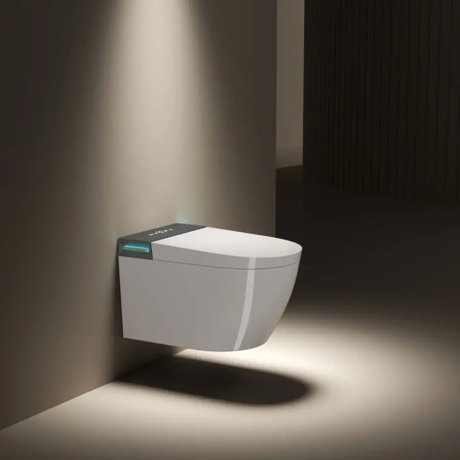 New Design European Automatic Intelligent Shower Toilet Wall Mounted Bathroom Wall Hung Smart Toilet — image 2