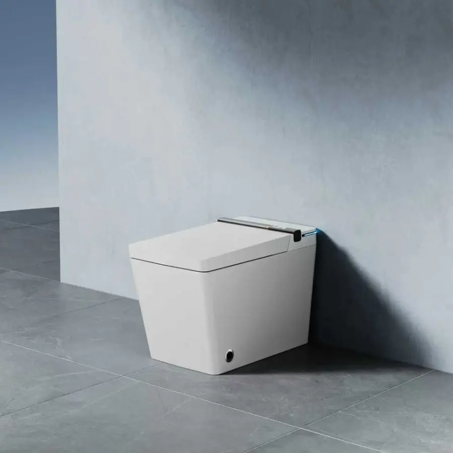 Square Shape New Design Ceramic Intelligent Water Closet Bathroom Floor Mounted Automatic Smart Toilet Commode — image 2