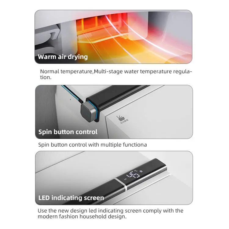 Square Shape New Design Ceramic Intelligent Water Closet Bathroom Floor Mounted Automatic Smart Toilet Commode — image 6