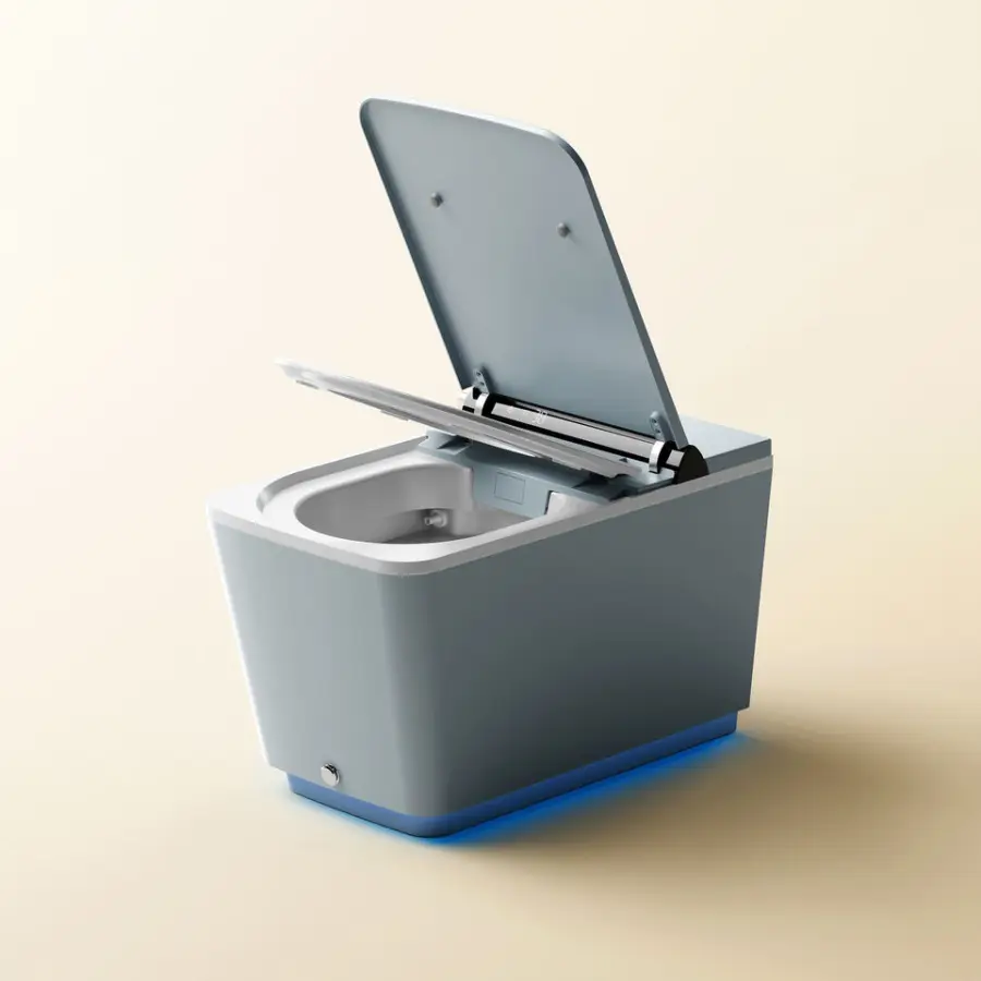 Square Shape Intelligent Electric Ceramic Water Closet Bathroom Floor Mounted Automatic One Piece Smart Toilet — image 5