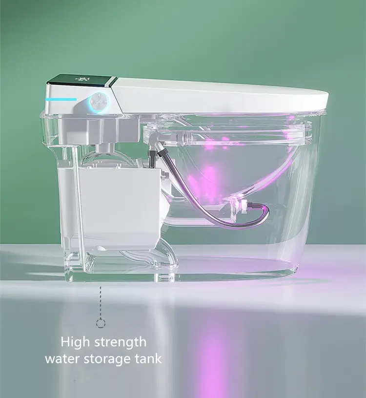Small Size Intelligent Water Closet Bathroom Auto Sensor Floor Mounted One Piece Smart Toilet Commode — image 2