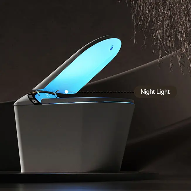 Luxury Modern New Design Good Quality Ceramic Intelligent Floor Mounted Water Closet WC One Piece Automatic Smart Toilet Commode — image 6