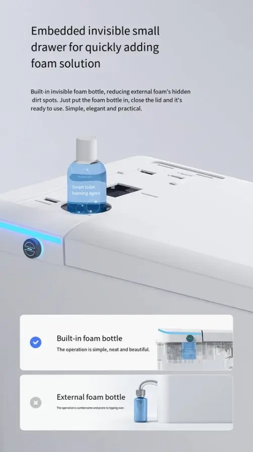 U Shape New Arrival Floor Mounted Intelligent Ceramic Water Closet Bathroom UV Auto Foot Sensor Smart Toilet Commode — image 5