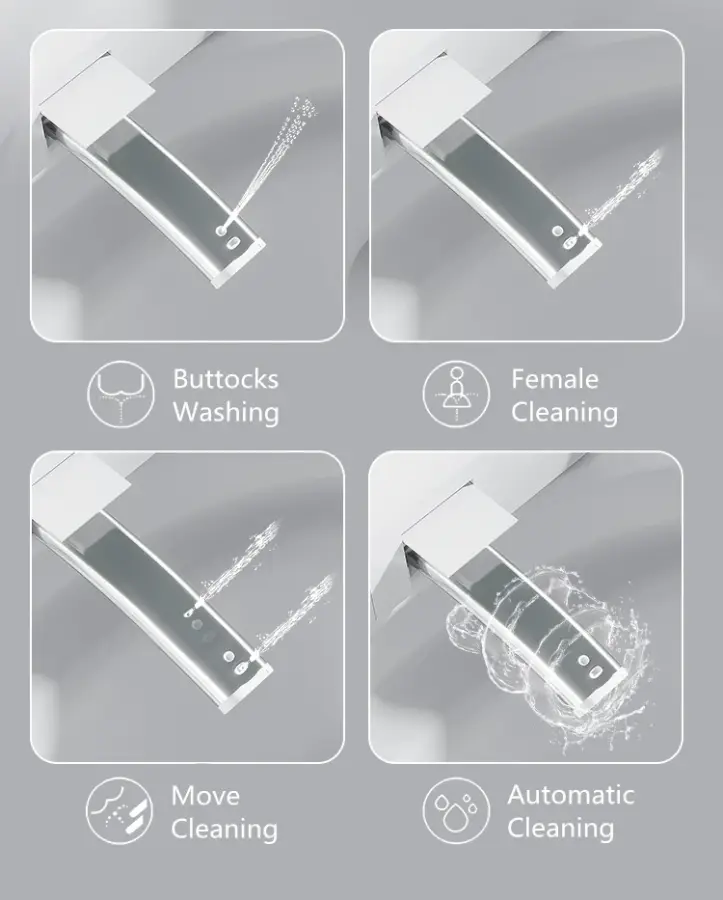 Small Size Intelligent Water Closet Bathroom Auto Sensor Floor Mounted One Piece Smart Toilet Commode — image 4