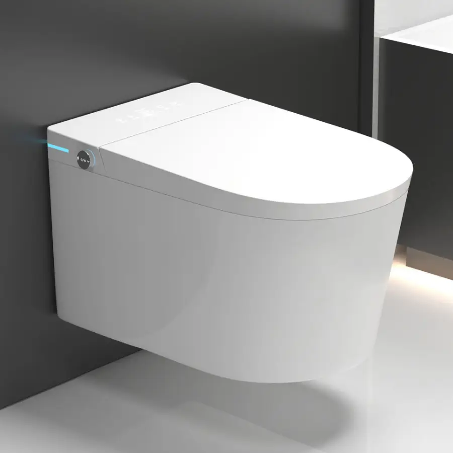Wall Mounted Electric Intelligent Water Closet Auto Sensor Bathroom Wall Hung One Piece Smart Toilet — image 2