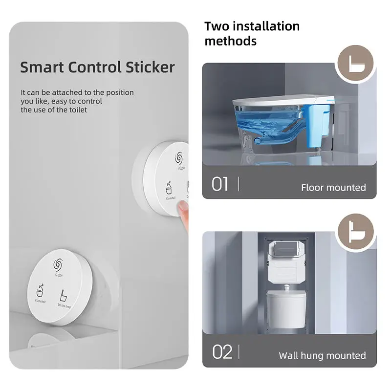 Wall Mounted Electric Intelligent Water Closet Auto Sensor Bathroom Wall Hung One Piece Smart Toilet — image 5