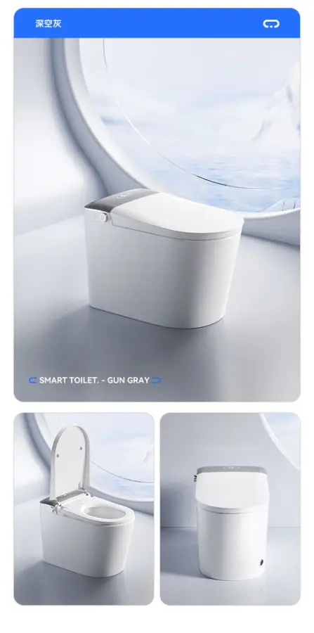 No Water Pressure Limit Small Size Luxury Intelligent Water Closet Bathroom Auto Foot Sensor One Piece Toilet Commode — image 7