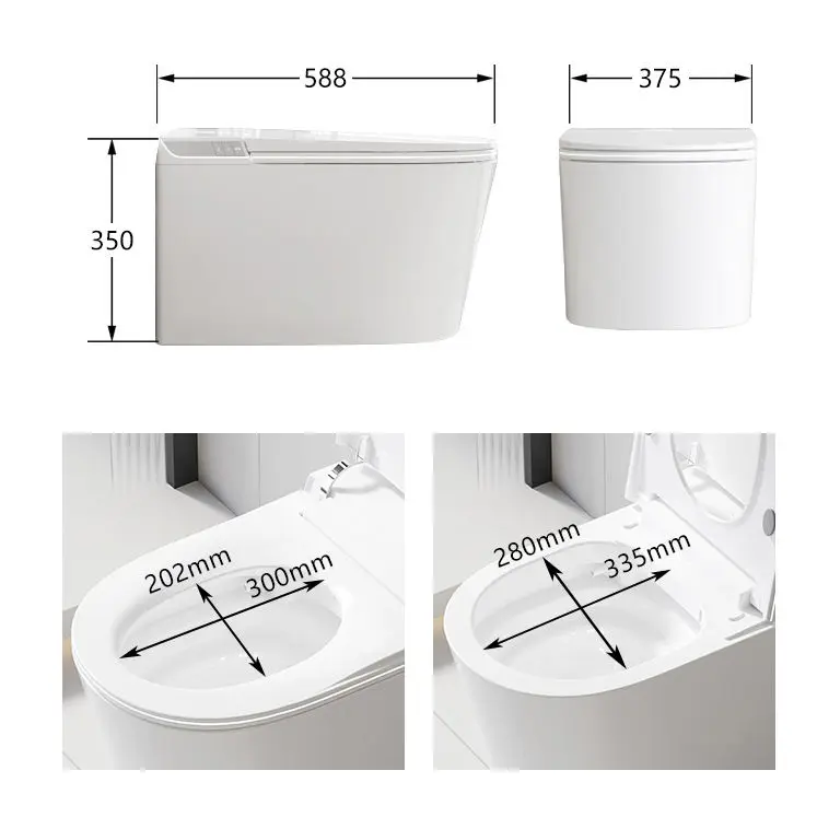 New Arrival High-end Good Quality Wall Mounted White Color Intelligent Inodoro Bathroom Wall Hung Auto Smart Toilet — image 7