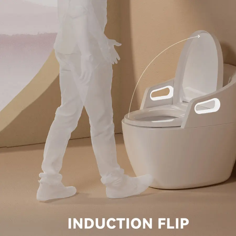 Old Man Design Armrest Semi-ring Back Design Intelligent Ceramic Automatic Bathroom Ceramic Floor Mounted One Piece Smart Toilet — image 4