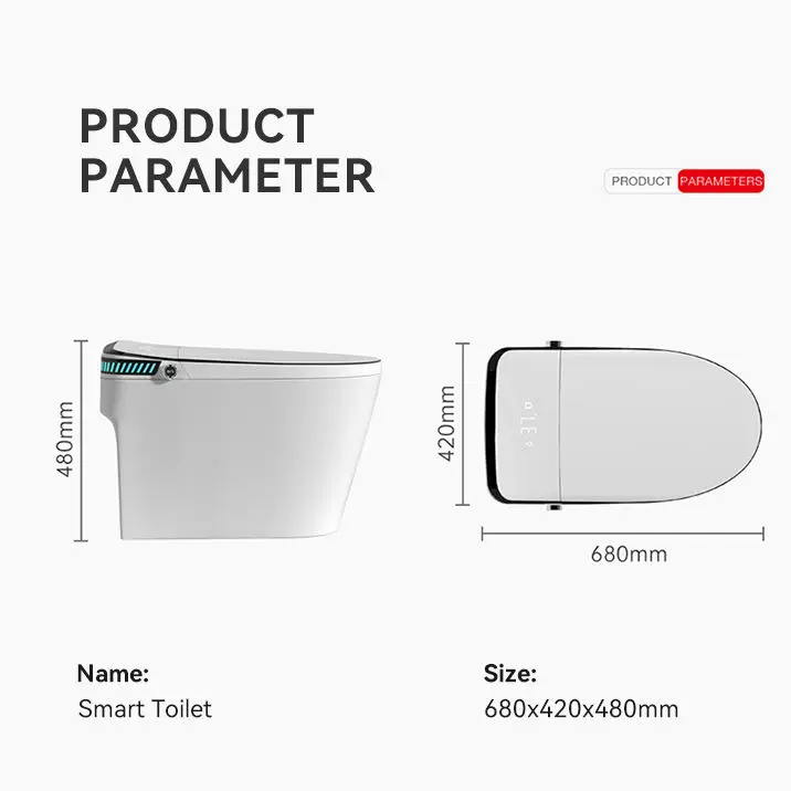 One Piece No Pressure Limit Intelligent Floor Mounted Water Closet Bathroom Ceramic Auto Open Seat Smart Toilet — image 6