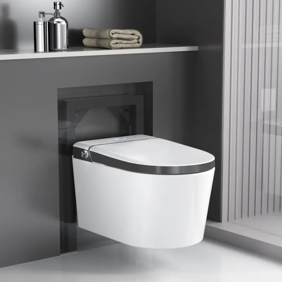 UVC Sterilization High-end Wall Mounted Intelligent Luxury Design Auto Open Cover Seat Bathroom Ceramic One Piece Smart — view 1