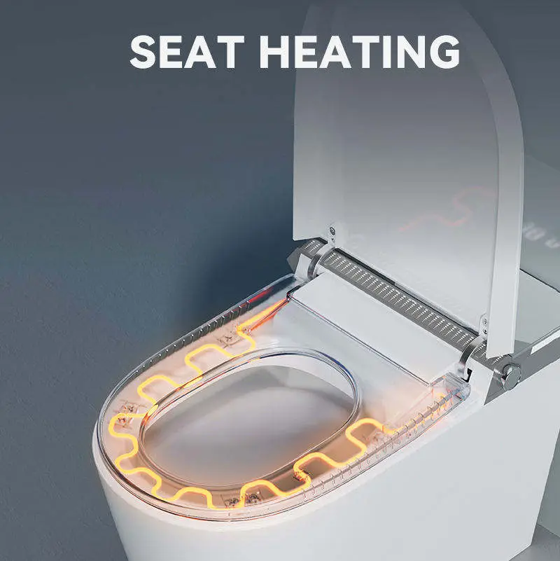 Widened Seat Ring U Shape Two Color HD LED Display Intelligent Indoro Bathroom Floor MOunted One Piece Smart Toilet — image 5