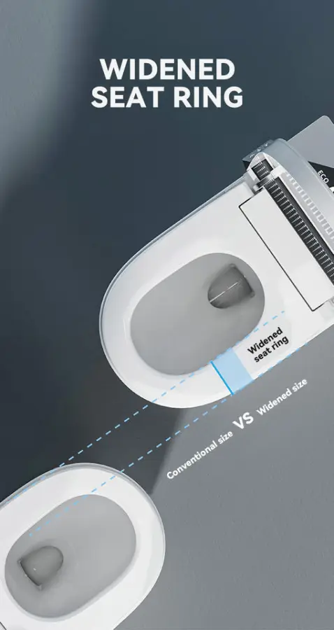 Widened Seat Ring U Shape Two Color HD LED Display Intelligent Indoro Bathroom Floor MOunted One Piece Smart Toilet — image 6