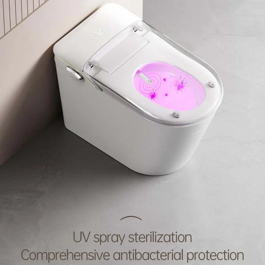 UV Spray Styrilization Intelligent Ceramic Sanitary Ware Automatic Water Closet Bathroom One Piece Smart Toilet Bowl — image 3