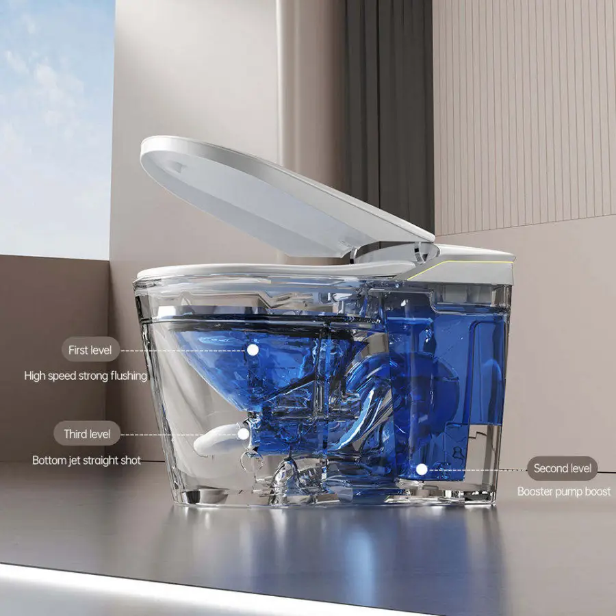 UV Spray Styrilization Intelligent Ceramic Sanitary Ware Automatic Water Closet Bathroom One Piece Smart Toilet Bowl — image 6