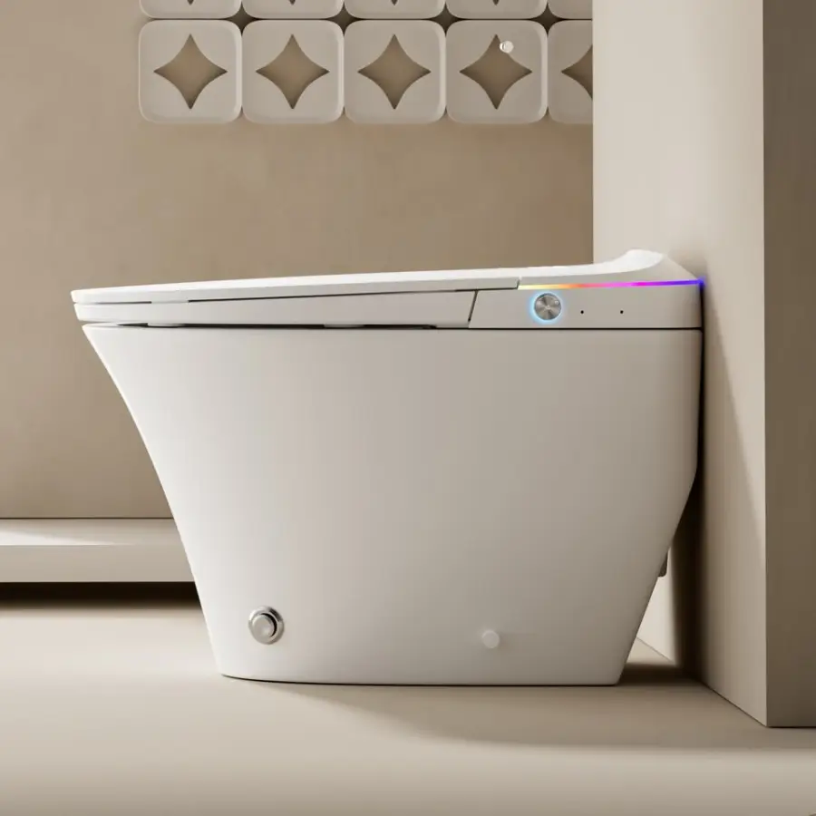 IPX4 LED Screen Display CUPC ETL ADA Good Quality Intelligent Floor Mounted Sanitary Ware Ceramic One Piece Smart Toilet Bowl — image 2