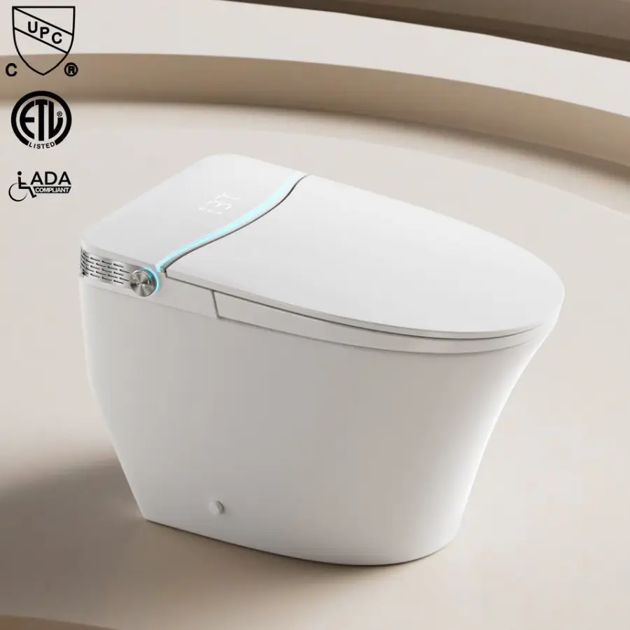 Auto Cover Open Intelligent High-end CUPC ETL ADA Top Quality Ceramic Sanitary Ware Water Closet Bathroom Smart Toilet C — view 1