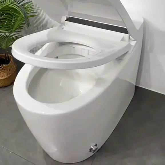 New Arrival Sanitary Ware Battery-free Smart Toilet Commode Ceramic One Piece Toilet White Color Wc Smart Toilet With Bidet — image 5