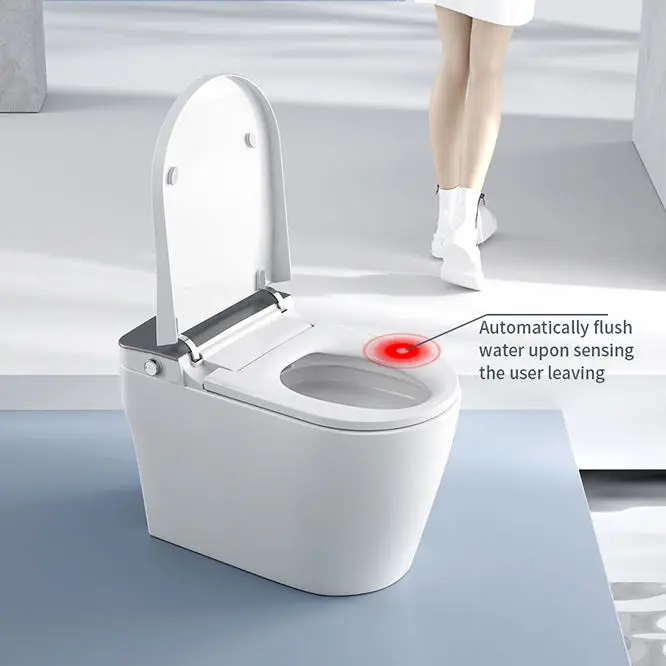 Modern Style Luxury Sanitary Ware White Automatic Intelligent Toilet Commode Seat Heating Home Smart Toilet for Bathroom — view 6