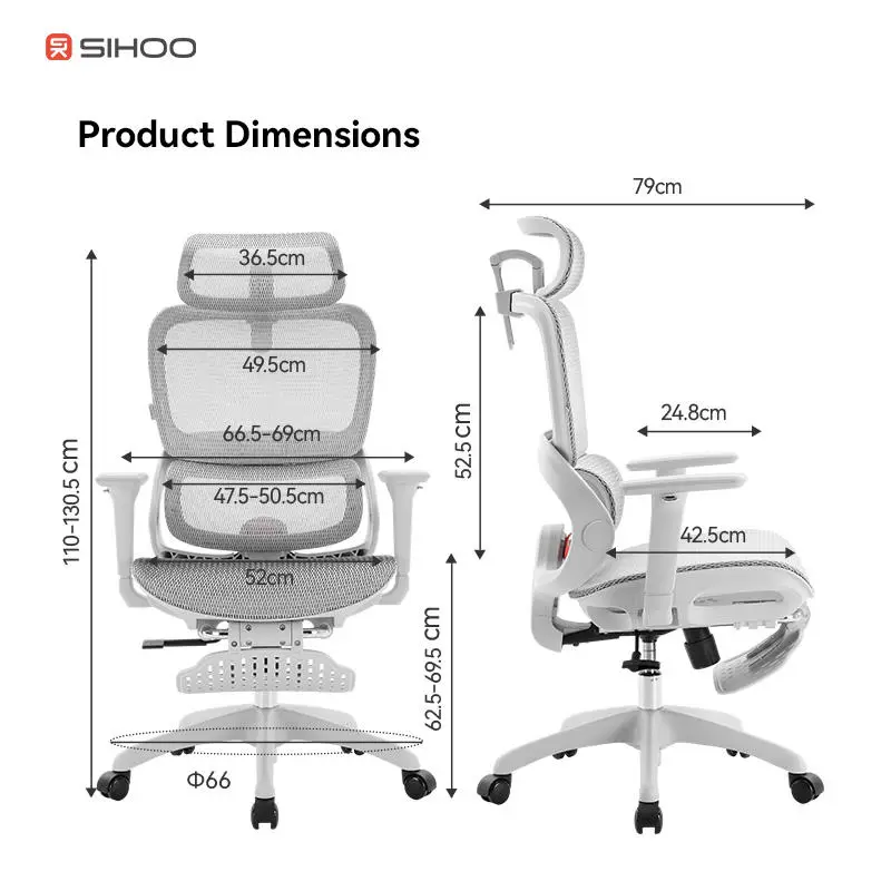 SIHOO Office Chair Sillas B100 Silla Ergonomica 360° Rotate Armrests Mesh Silla Ergonomica Oficina Office Rotating Chair — view 5