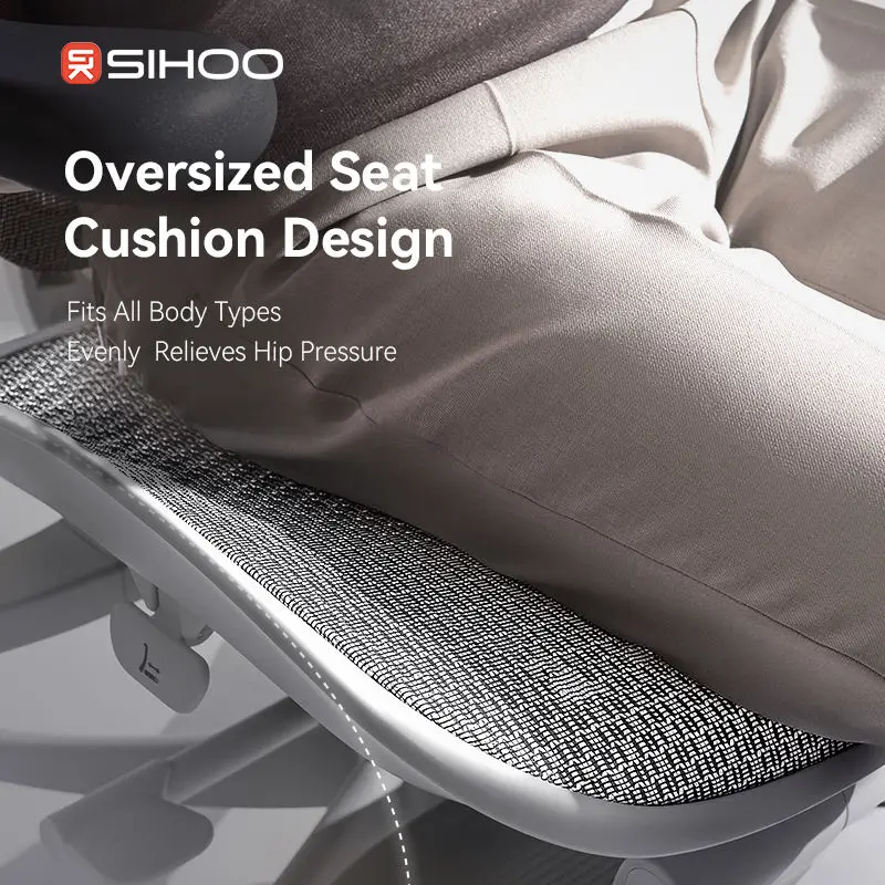 SIHOO Office Chair S100 Ergonomic Office Chair Pressure-Free Seat Cushion with Footrest Manager Office Chair — view 3