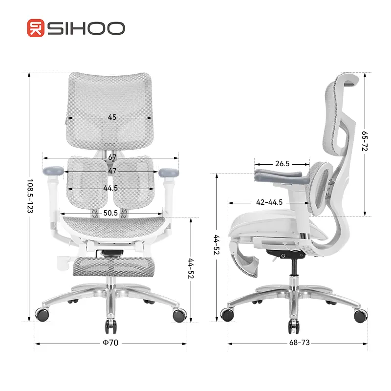 SIHOO Office Chair S100 Ergonomic Office Chair Pressure-Free Seat Cushion with Footrest Manager Office Chair — view 5