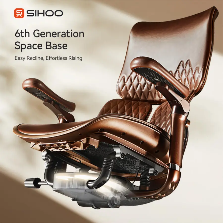 SIHOO S300L Top-Grain Bull Leather High Luxury Executive Chair Manager Chair Floating Wing Lumbar Support Quality Office Chair — image 5