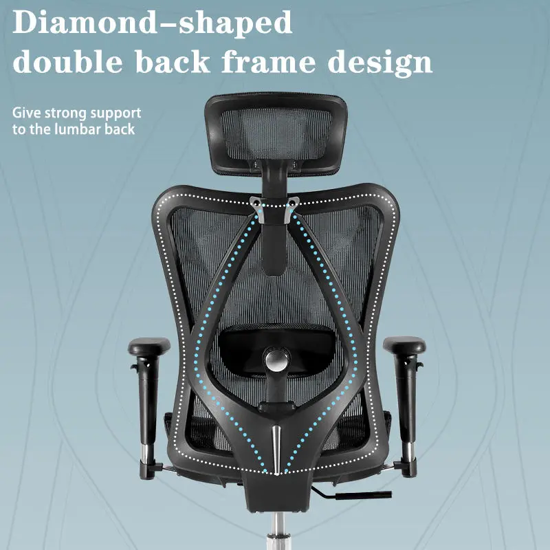 Chairs Wholesale SIHOO M57 Mesh Task Chair Massage Back Rest Swivel Ergonomic Office Office Seat Back Support — image 6
