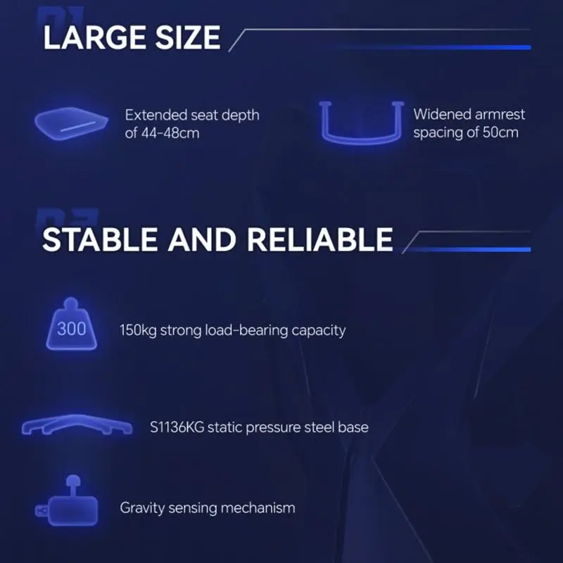 X5 Plus Gaming Chair Height Adjustable PC Computer Chair with 3D Linkage Armrest Embracing Lumbar Support Gamer Chair — image 4