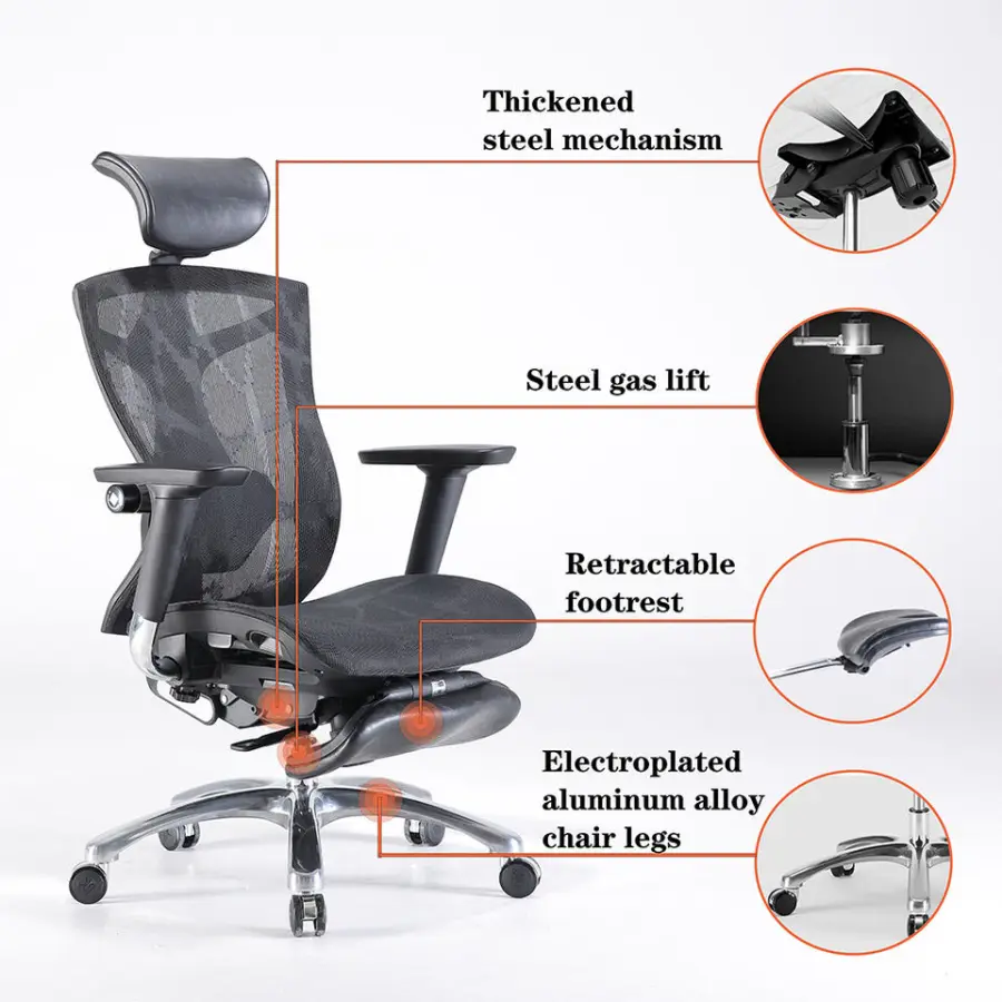 Manager Home Office Chair Ergonomic Desk Chair Mesh Computer Ergonomic Super comfort Swivel Chair with Ajustatable Backrest — image 3
