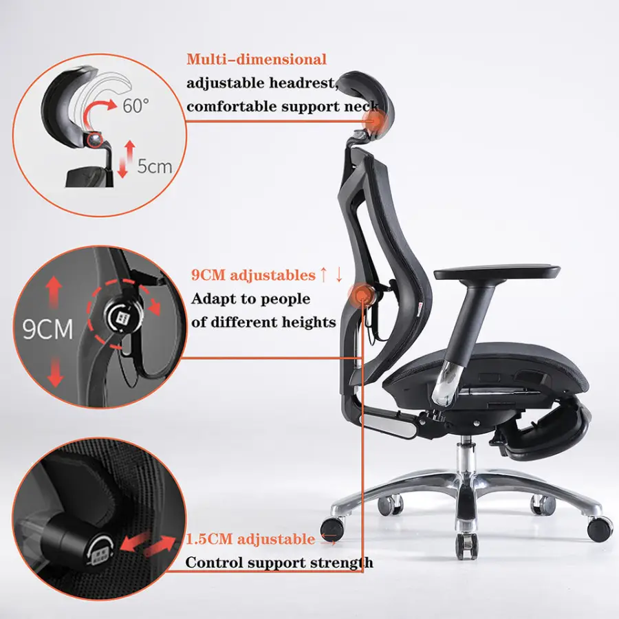 Manager Home Office Chair Ergonomic Desk Chair Mesh Computer Ergonomic Super comfort Swivel Chair with Ajustatable Backrest — image 4