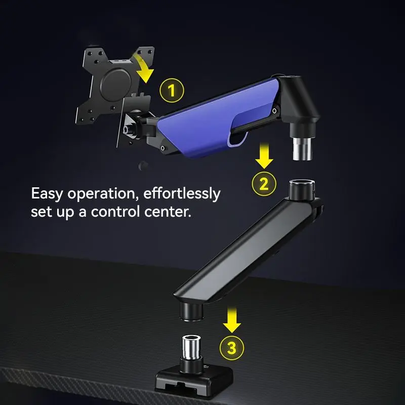 H1 Monitor Stand Gaming Single Desktop Monitor Holder Arm Stand Tilt and Swivel Adjustable Computer Bracket — image 4