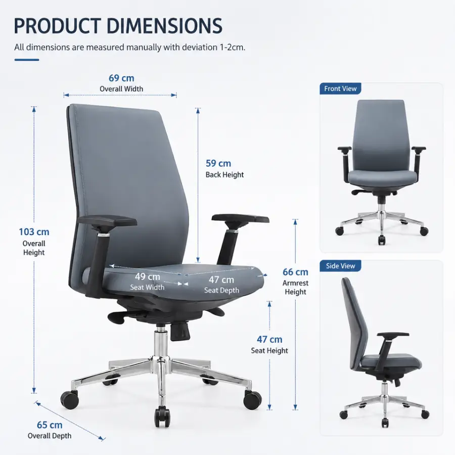 High Quality Ergonomic Office Chair with Lumbar Support Adjustable Headrest and Wire Control Factory-Directly Sold Boss Chair — image 7