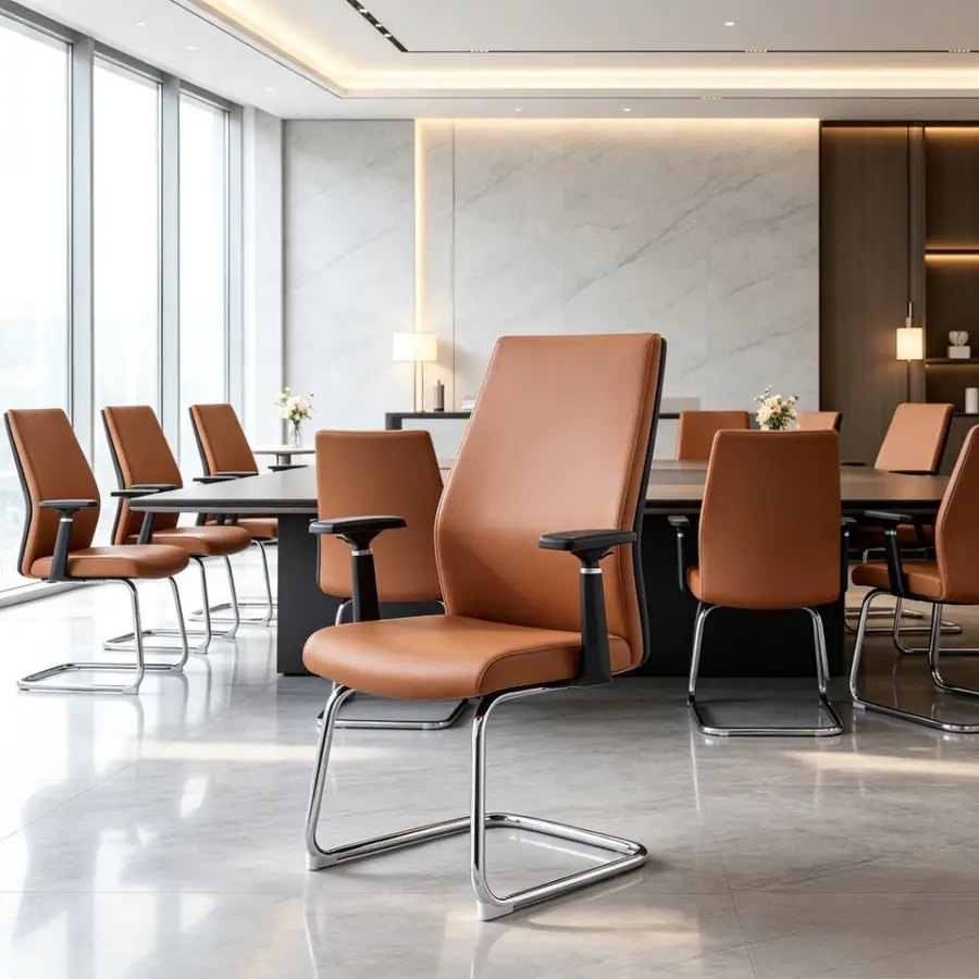 High Quality Modern Office Office Luxury Waiting Meeting Room Visitor Reception PU Synthetic Leather Office Chair for Office — image 3