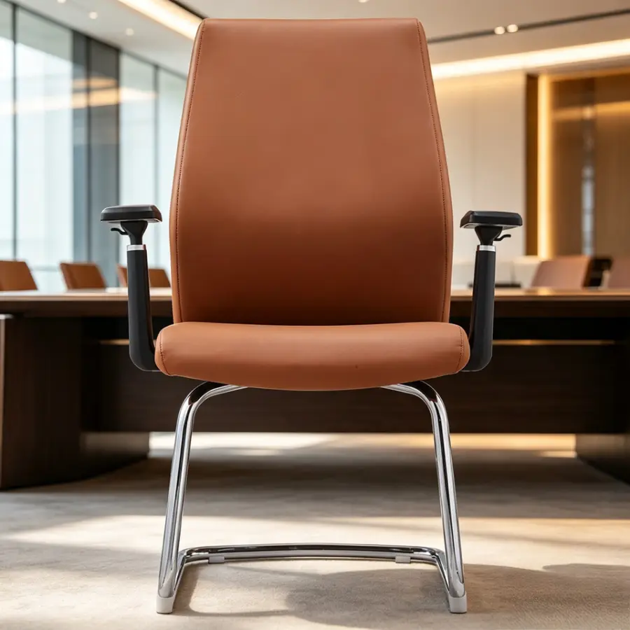 High Quality Modern Office Office Luxury Waiting Meeting Room Visitor Reception PU Synthetic Leather Office Chair for Office — image 4