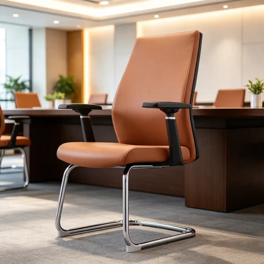 High Quality Modern Office Office Luxury Waiting Meeting Room Visitor Reception PU Synthetic Leather Office Chair for Office — image 5