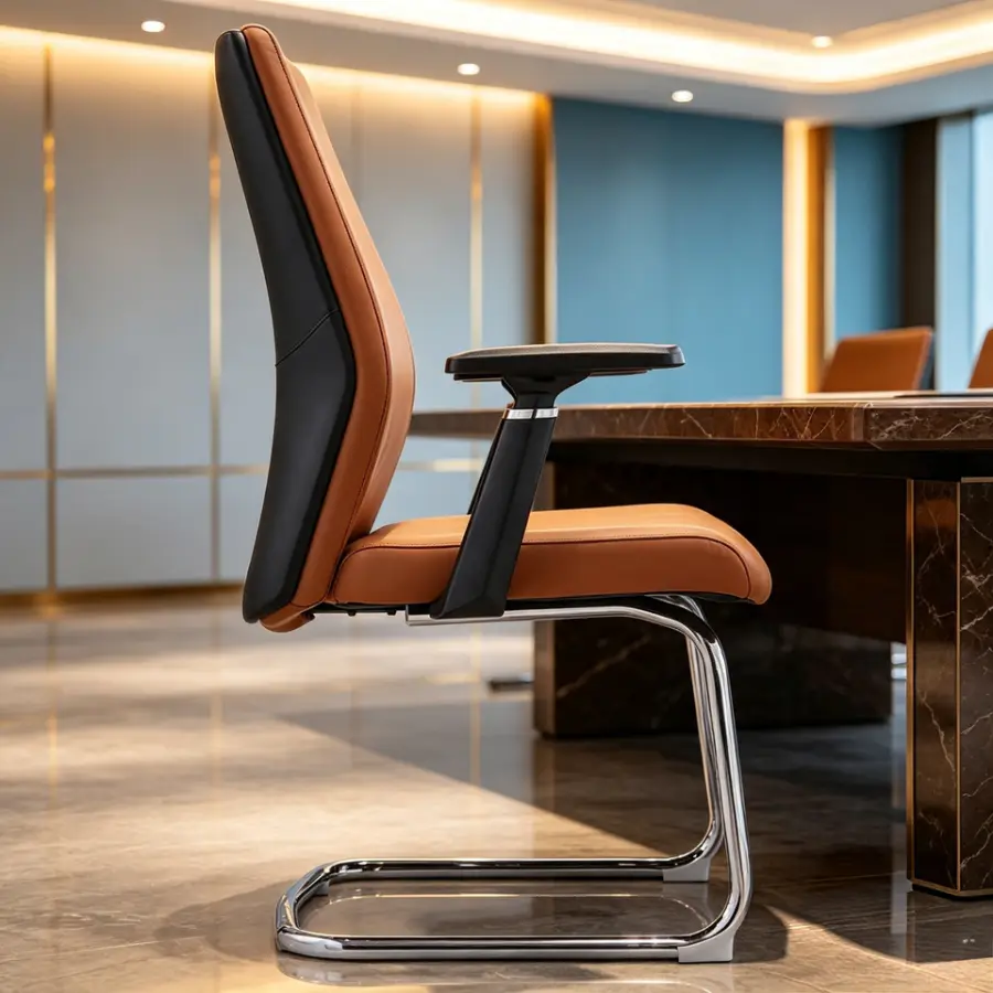 High Quality Modern Office Office Luxury Waiting Meeting Room Visitor Reception PU Synthetic Leather Office Chair for Office — image 6