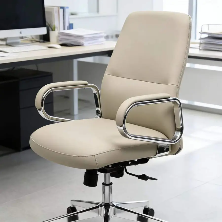 Premium-Grade Professional Luxury Elegant Executive Comfortable Lifting Adjustable Plush Seat White Cowhide Leather Offi — view 1