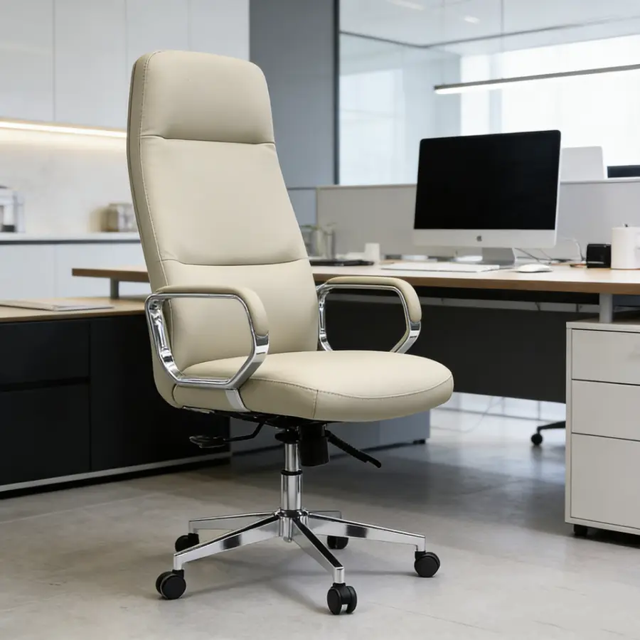 Multi-Purpose Luxury Elegant Executive Level Comfortable Lifting Reclining Adjustable Plush Seat Cowhide Leather Office Chair — image 4