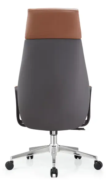 Modern Comfort Leather Work Chair Imported Top Grain Cowhide 18mm Curved Board High Resilience Sponge PP Leather Armrest — image 4