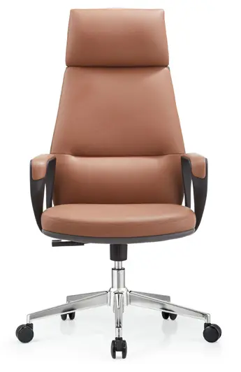 Modern Comfort Leather Work Chair Imported Top Grain Cowhide 18mm Curved Board High Resilience Sponge PP Leather Armrest — image 5