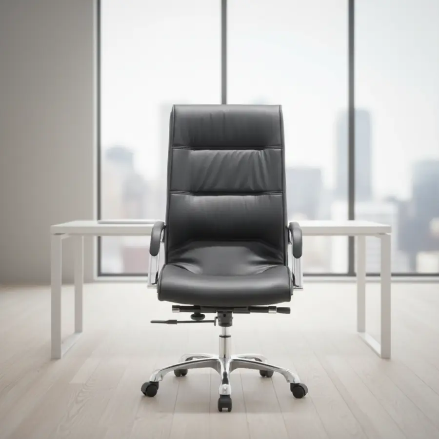 Modern Design Ergonomic Executive Office Chair Leather Adjustable Height Mesh Backrest Adjustable Armrest Fixed Headrest Swivel — image 3