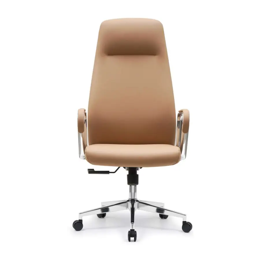 Premium Luxury High Quality Elegant Executive Comfortable High Back Reclining Adjustable Function Cowhide Leather Office Chair — image 3