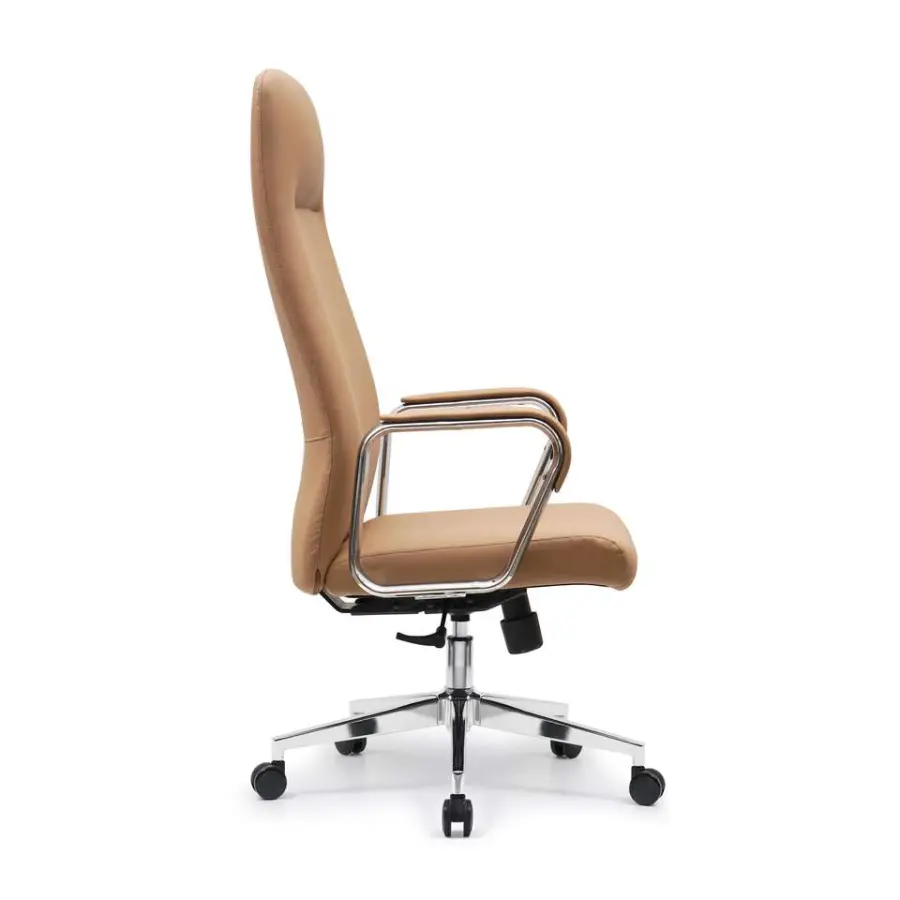 Premium Luxury High Quality Elegant Executive Comfortable High Back Reclining Adjustable Function Cowhide Leather Office Chair — image 4