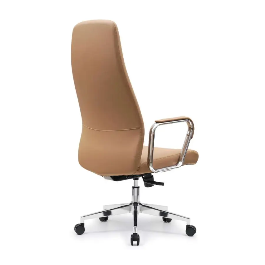 Premium Luxury High Quality Elegant Executive Comfortable High Back Reclining Adjustable Function Cowhide Leather Office Chair — image 5