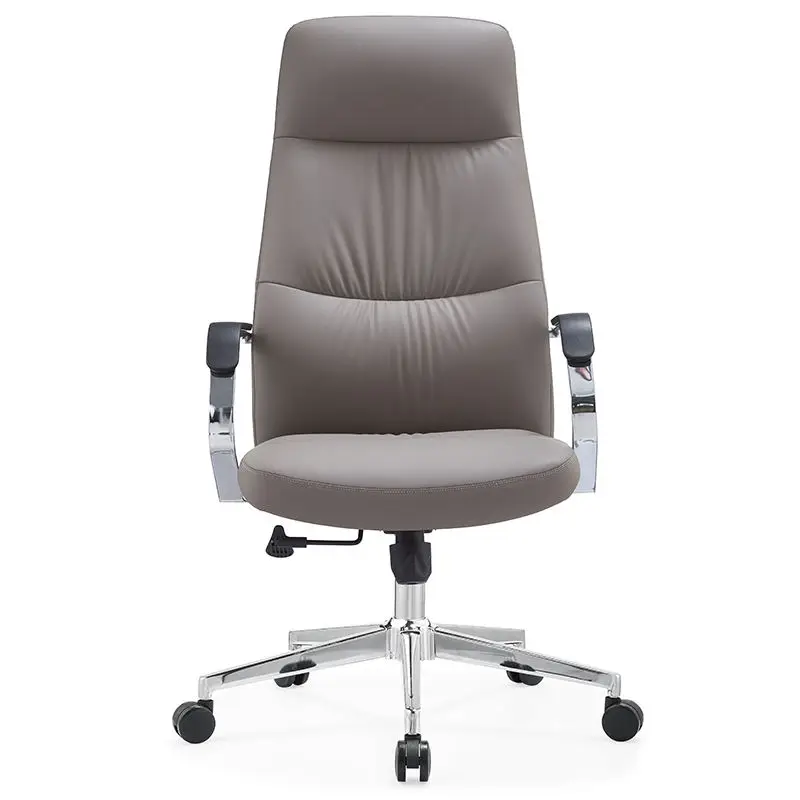 Executive Business Luxury Durable Sturdy High Comfortable Reclining Adjustable Top-grain Yellow Cowhide Leather Office Chair — image 3