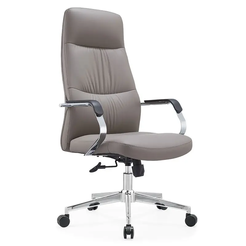 Executive Business Luxury Durable Sturdy High Comfortable Reclining Adjustable Top-grain Yellow Cowhide Leather Office Chair — image 4